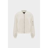 Açelya Okcu AÇELYAOKCU Premium Kadife Oversize Bomber Ceket - Standart - Ekru