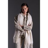 Açelya Okcu Kadınlar İçin Premium Kar Yıkama Oversize Jean Ceket Bej Renkli Modern Stil - 42