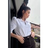 Açelya Okcu Premium Polo Yaka Kısa Kol Vatkalı Tişört