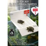 açelya3d Kaplumbağa Rampası 17x21 cm | Büyük Boy Güneşlenme Platformu | Yem Bölmeli | Vantuzlu | 4-6 mm Cam Uyumlu Akvaryum Kaplumbağa Adası