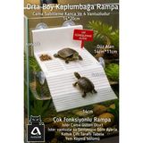 açelya3d Kaplumbağa Rampası Orta Boy Vantuzlu Cama Sabit Akvaryum – Yemlikli Kaymaz Kaplumbağa Güneşlenme Alanı