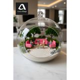 açelya3d Koltuk Takımı Mini Obje Teraryum & Sukulent Dekoratif Minyatür Pembe