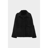 AÇELYAOKCU Premium Oversize Kadın Suni Kürklü Ceket Mont - Standart - Siyah