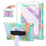 ACEMO Çocuklar Kızlar için iPad 9. Nesil Kılıf, Ekran Koruyucu ile iPad 10,2 inç Kılıf, 360° Dönen Kickstand, El Kayışı, Kalem Tutucu Silikon Sağlam Kapak iPad 8. 7. Nesil için, Gökkuşağı Mor