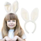 Acenail Tavşan Kulakları Beyaz Tavşan Kulakları Kürklü Tavşan Kulakları Saç Bantları Cosplay Aksesuarları Parti Kostümü Kadınlar ve Kızlar için Saç Aksesuarları (B-Beyaz)