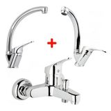 Acenter Mix Banyo Bataryası Lavabo - Evye 3 Lü Avantajlı Set - Krom