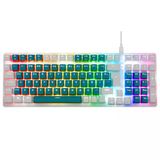 Acer Emachines EAK100 USB Kablolu RGB Backlight Red Switch Mekanik Türkçe Q 100 Tuşlu Yeşil-Beyaz Gaming Klavye