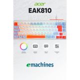 ACER eMachines EAK810 Oyuncu Klavyesi Rainbow Aydınlatma Mini Klavye Türkçe Q Gaming Klavye Beyaz