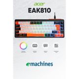 ACER eMachines EAK810 Oyuncu Klavyesi Rainbow Aydınlatma Mini Klavye Türkçe Q Gaming Klavye Siyah
