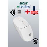 Acer eMachines Sessiz Kablosuz Mouse – USB Alıcılı, Pil Hediyeli, Ev ve Ofis için – EAM080 - Beyaz