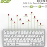 Acer OKR220 Beyaz Multidevice Dual Mode 2.4 GHz Bluetooth Klavye
