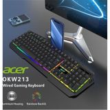 Acer Okw213 Siyah Rgb Rainbow Backlit Gaming Keyboard Rainbow Kablo Uzunluğu 1,5mt siyah