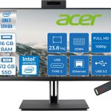 Acer Veriton 4000 VZ4714GT Intel Core I7 13700 16GB Ram 512GB SSD Freedos UHD Graphics 23.8" Yükseklik Ayarı, Pivot, Vesa Desteği Fullhd All In One Bilgisayar DQR03EM00GF07 + Zetta Flash Bellek