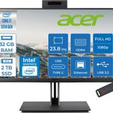 Acer Veriton 4000 VZ4714GT Intel Core I7 13700 32GB Ram 2tb SSD Freedos UHD Graphics 23.8" Yükseklik Ayarı, Pivot, Vesa Desteği Fullhd All In One Bilgisayar DQR03EM00GF19 + Zetta Flash Bellek