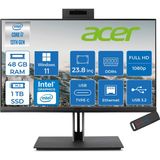 Acer Veriton 4000 VZ4714GT Intel Core I7 13700 48GB Ram 1tb SSD Windows 11 Pro UHD Graphics 23.8" Yükseklik Ayarı, Pivot, Vesa Desteği Fullhd All In One Bilgisayar DQR03EM00GP28 + Zetta Flash Bellek