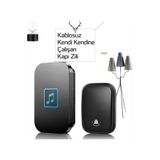 ACETECH Pilsiz LED’li Modern Kablosuz Kapı Zili - 1 Zil Alıcısı 1 Kapı Butonu (300m Menzil / 60 Melodi / 5 S