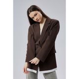 Acı Kahve Oversize Uzun Blazer Ceket - XL