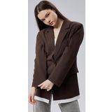 Acı Kahve Oversize Uzun Blazer Ceket