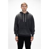 Acid Bear Kapüşonlu Siyah Oversize Erkek Sweatshirt - M