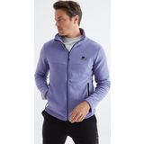 Açık Eflatun Fermuarlı Dik Yaka Standart Kalıp Erkek Sweatshirt Polar - 88134