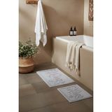 Açık Gri Home Kabartmalı Pamuklu 2’Li Banyo & Klozet Paspas Takımı