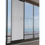 Açık Gri Plise Katlanır Cam Balkon Perdesi - Ofis Perdesi - Salon Perdesi - 013 Açık Gri