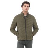 Açık Haki Regular Fit Dik Yaka Casual Dokuma Mont
