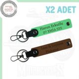 Açık Kahve - Fıstık Yeşil, Motor Tutkunları İçin İsim ve Plaka Yazılabilen 2'li Set Anahtarlık