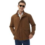 Açık Kahve Oversize Fit Dik Yaka Casual Dokuma Mont