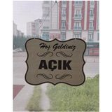 Açık Kapalı Çift Yön Kapı Tabelası, Mağaza Açık Kapalı Yazısı, Uyarısı 20X25CM - 20 x 25 - Ayaklı Pano