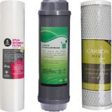 AÇIK KASA SU ARITMA CİHAZI FİLTRESİ ALT TAKIM 3LÜ FİLTRE SETİ ÇİFT KARBON PREMIUM