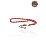 Açık Kırmızı Arpa Kesim Gümüş Püsküllü Ateş Kehribar Tesbih 201023482