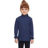 Açık Lacivert Basic Kız Çocuk Çıtçıtlı Tam Balıkçı Yaka Şardonlu Kışlık Uzun Kollu Tişört - 1 Yaş