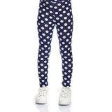 Açık Lacivert Polka-Dot Desenli Kız Çocuk Yazlık Tayt - 11 Yaş
