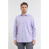 Açık Lila Sert Yaka Uzun Kol Easy To Iron Comfort Fit Pamuklu Gömlek 1004255182