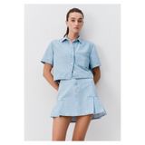Açık Mavi Denim Gömlek Crop/Kısa Kesim 1211131-A6871