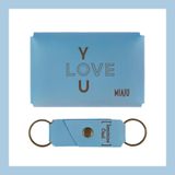 Açık Mavi, I LoVE YOu Motifli, İsme Özel Cüzdan Ve Anahtarlık Set, Arkadaşa Unutulmaz Hediye, Günlük Kullanıma Uygun Set, Bozuk Para Çantası, Nakit ve Kredi Kartı Tutucu
