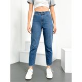 Açık Mavi Kadın Mom Jean Yüksek Bel Kot Pantolon Anna Model 001 mavi