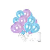 Açık Mavi - Lila Metalik Balon 70 Adet+ 5 mt balon zinciri