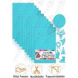 Açık Mavi Simli Karton A3 30X40 cm 10 Lu 1 Paket Simli Fon Kartonu Parıltılı Kağıt Anasınıfı Kreş Etkinlik Proje - Çok Renkli - Standart