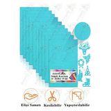 Açık Mavi Simli Karton A4 20x30 cm 10 lu 1 Paket Simli Fon Kartonu Parıltılı Kağıt Anasınıfı Kreş Etkinlik Proje