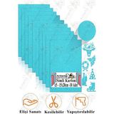 Açık Mavi Simli Karton A5 15X20 cm 10 Lu 1 Paket Simli Fon Kartonu Parıltılı Kağıt Anasınıfı Kreş Etkinlik Proje - Çok Renkli - Standart