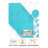 Açık Mavi Simli Karton A5 15x20 cm 10 lu 1 Paket Simli Fon Kartonu Parıltılı Kağıt Anasınıfı Kreş Etkinlik Proje