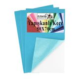 Açık Mavi Yapışkanlı Keçe 50X70 Cm 3 Adet 2.0 Mm Kendinden Yapışkanlı Renkli Hobi Keçesi Elişi Keçe Kumaşı Anasınıfı