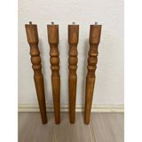 Açık Meşe 38 cm Torna Ahşap Sehpa / Mobilya Ayağı – 4’lü Takım (Bağlantı Aparatları ve Vidalar Dahil – Koltuk, Konsol, Tv Ünitesi Için)