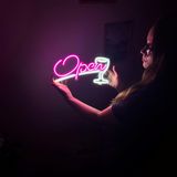 Açık Neon Duvar Sanatı 2, Neon Duvar Tabelası, Neon Kapı Tabelası, Giriş Duvar Dekoru, Ev Ofis İşyeri Giriş Yolu Dekoru (Uzaktan Kumandasız)
