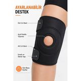 Açık Patella Destekli Dizlik Ayarlanabilir Cırtlı Spor Diz Bandajı Koruyucu Ortez