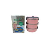 AÇIK PEMBE 3LÜ SEFER TASI SAKLAMA KABI 1.8LT (5440)