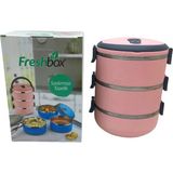 Açık Pembe 3lü Sefer Tası Saklama Kabı 1.8lt