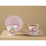 Açık Pembe 4 Parça New Bone China Kahve Fincan Takımı, 2 Kişilik - Seçenek 1